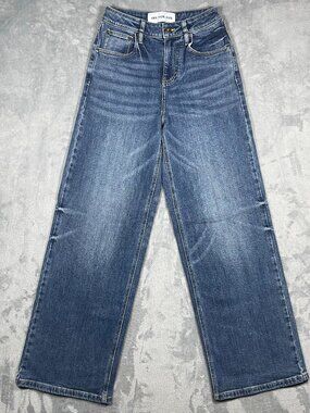 Ann Andelman Wide Leg Jeans Women’s XS High Rise Blue Stretch Denim 25x30